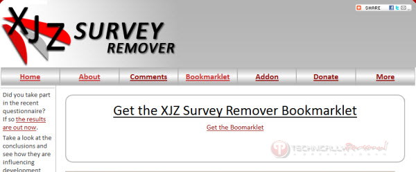 xjz survey remover bookmarklet chromerar