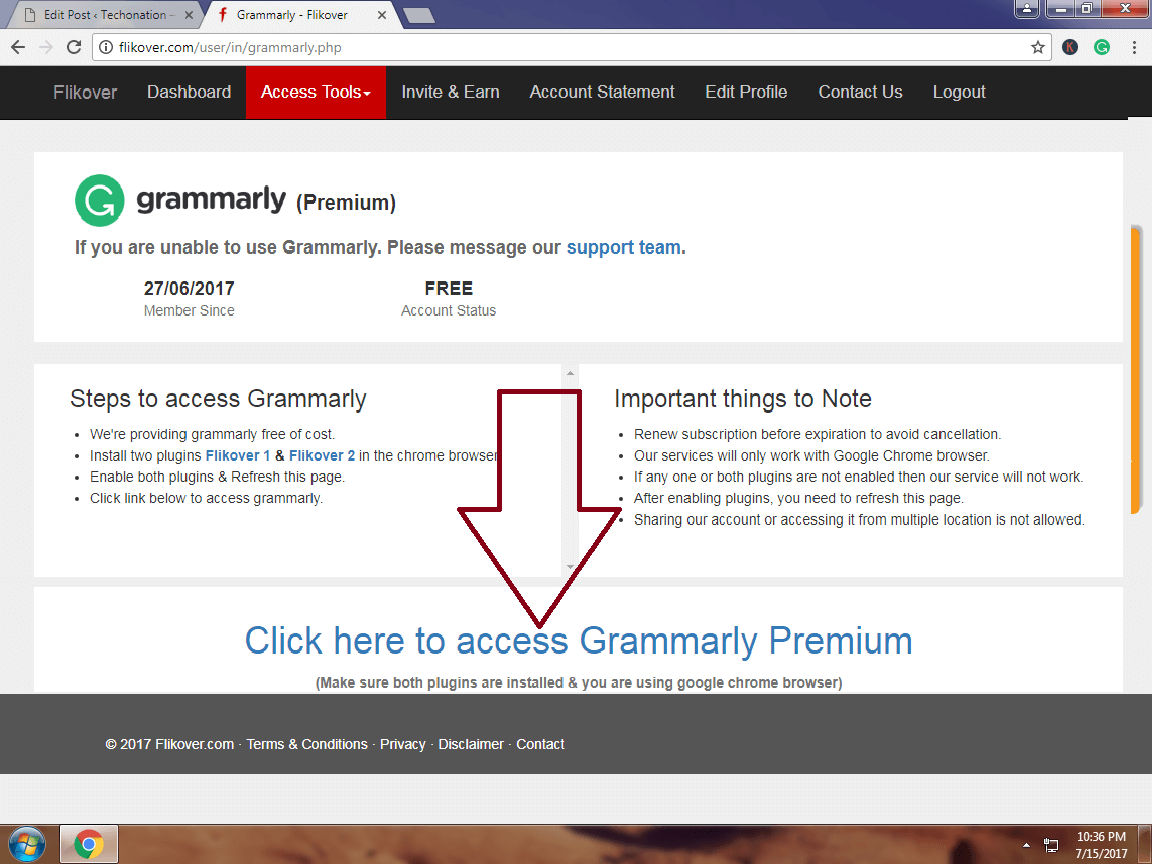 free premium grammarly acc